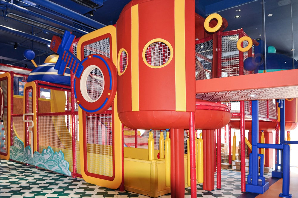 FEC indoor playground with equipment arranged for safety documentation and supplier review.